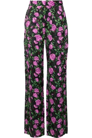 Chiara Ferragni Pantalon en satin à fleurs