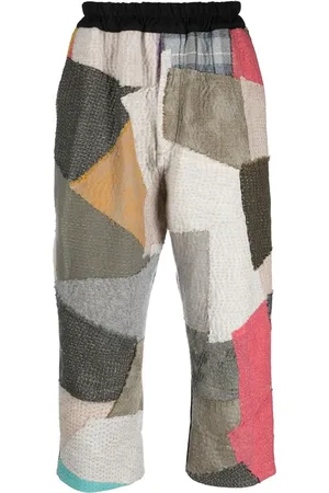 BY WALID Pantalon court à design patchwork