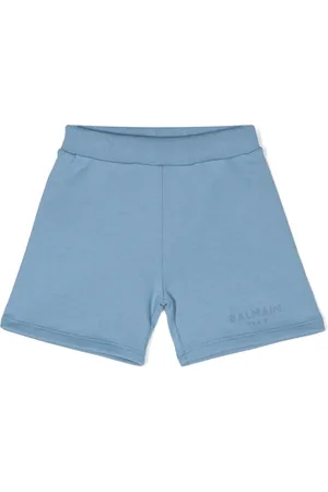 Balmain Short de sport en coton à logo imprimé