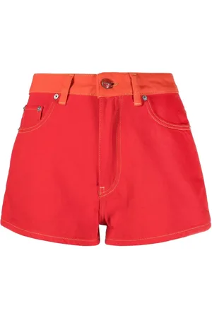 Ganni Short en jean à taille contrastante