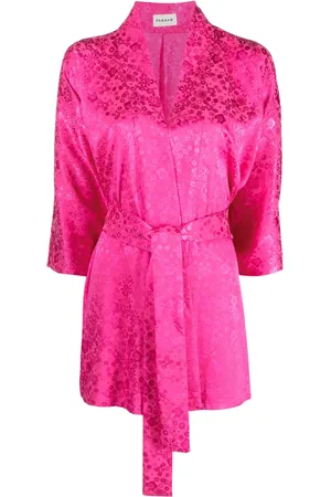 P.A.R.O.S.H. Veste ceinturée à fleurs en jacquard