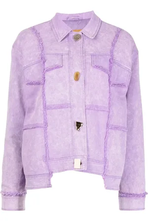 REJINA PYO Veste en jean Blanca à design asymétrique