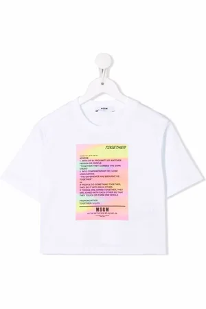 Msgm T-shirt crop à imprimé graphique