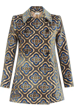 Etro Manteau croisé à fleurs en jacquard