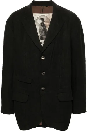 ZIGGY CHEN Blazer en lin à simple boutonnage