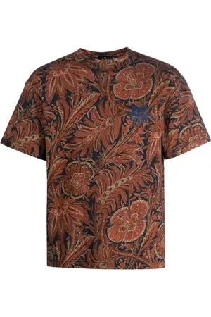 Etro T-shirt fleuri à imprimé cachemire