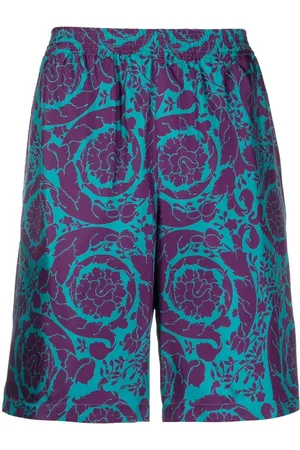 VERSACE Short en soie à imprimé Barocco Silhouette