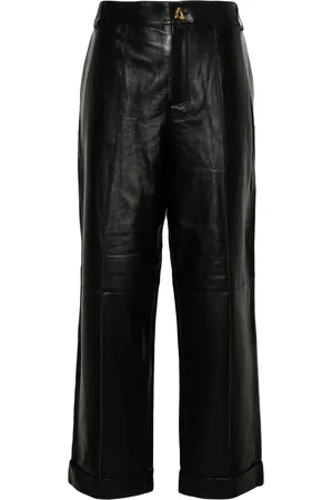 AERON Pantalon en cuir à coupe droite