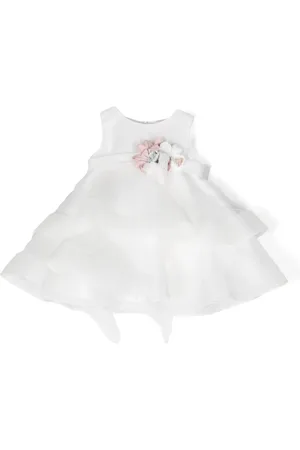Mimilù Robe volantée à fleurs appliquées