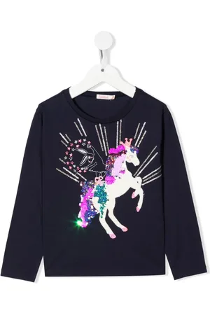 Billieblush T-shirt Unicorn brodé de sequins