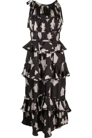 ULLA JOHNSON Robe longue Serafina en soie à fleurs
