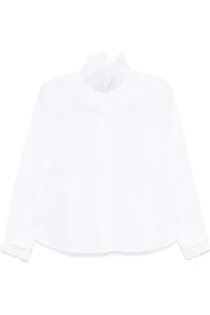 Shanshan Ruan Chemise en coton à col froncé