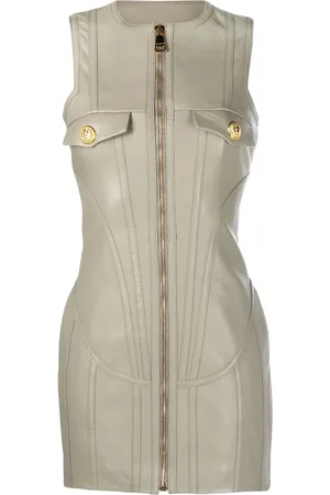 Balmain Robe sans manches à fini poli