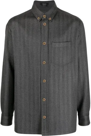 VERSACE Manteau en cachemire à chevrons