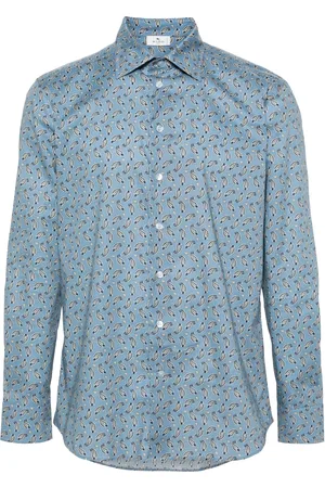 Etro Chemise en coton à imprimé cachemire