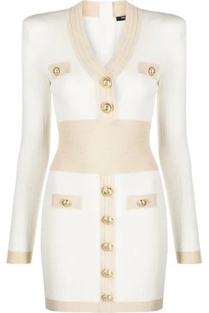 Balmain Robe courte à boutons embossés
