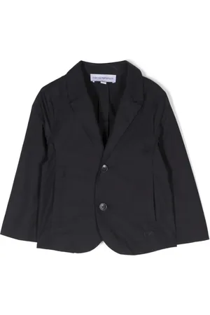 Emporio Armani Blazer en coton à simple boutonnage