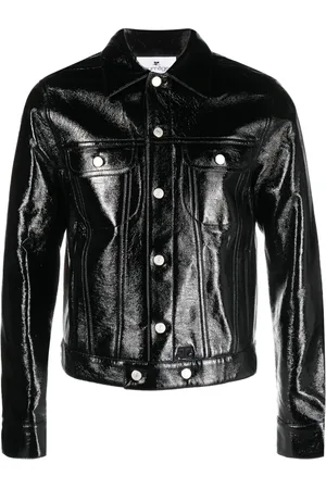 Courrèges Veste en cuir à effet de brillance