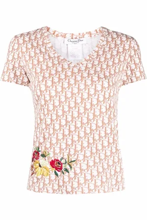 Dior T-shirt Trotter à fleurs brodées (2005)