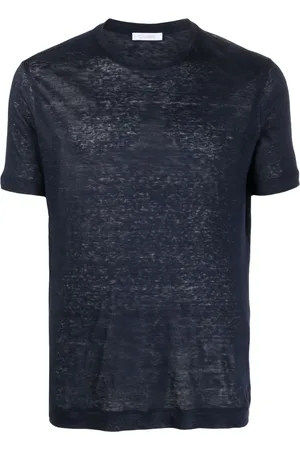 Cruciani T-shirt en lin à manches courtes