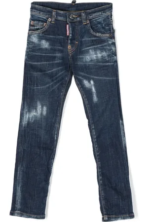 Dsquared2 Jean coupe droite à effet délavé