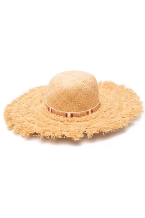 Borsalino Chapeau en raphia à franges