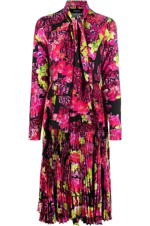 VERSACE Robe mi-longue à fleurs