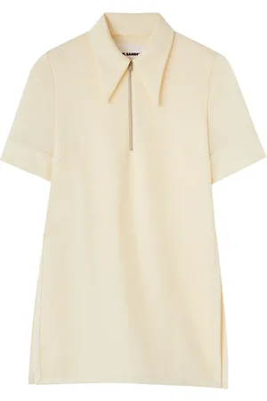 Jil Sander T-shirt zippé à col pointu