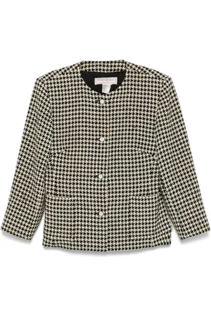 Saint Laurent Veste à motif pied de poule (années 1980)