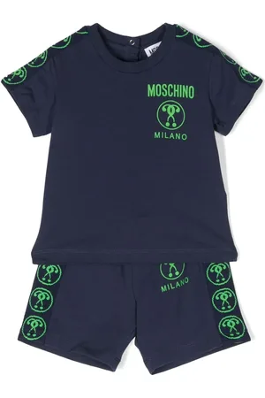 Moschino Short en coton stretch à logo imprimé