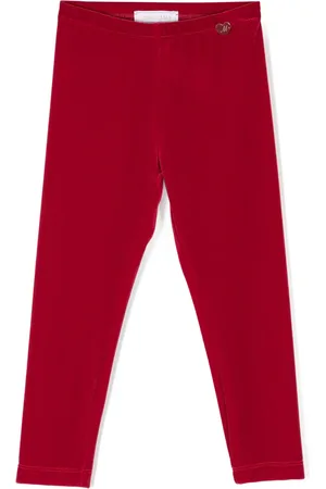 MONNALISA Legging en velours à plaque logo