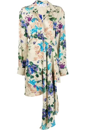 OFF-WHITE Robe-chemise asymétrique à fleurs