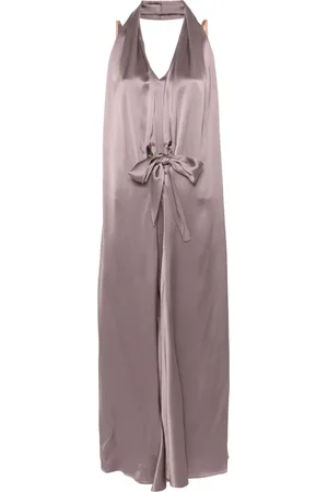 ALYSI Robe en satin à coupe longue