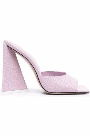The Attico Sandales en cuir à effet peau de crocodile
