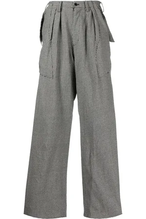 Sulvam Pantalon ample à motif pied-de-poule