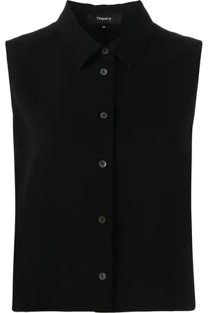 THEORY Chemise sans manches à col pointu