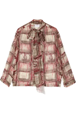 CHANEL Chemise en soie à carreaux (années 1990)