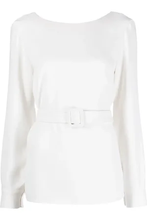 P.A.R.O.S.H. Blouse ceinturée à col v plongeant au dos