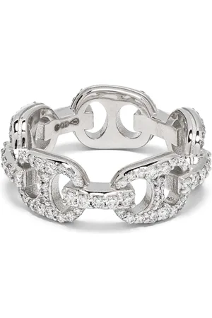 Roses Bague en or blanc 14ct pavée de diamants
