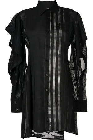 Feng Chen Wang Robe-chemise à design patchwork