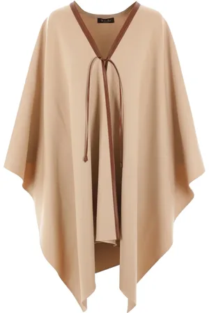 Loro Piana Cape en cachemire à bords en cuir