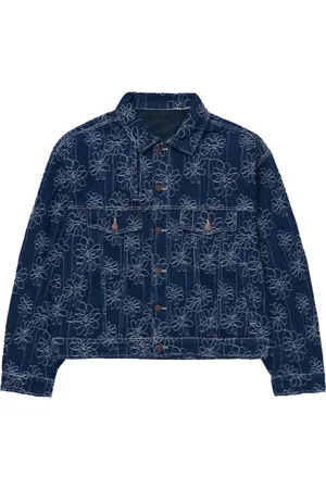 HONOR THE GIFT Veste en jean Indigo à fleurs en jacquard