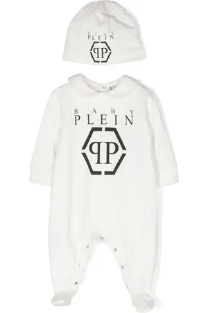 Philipp Plein Barboteuse en coton à logo imprimé