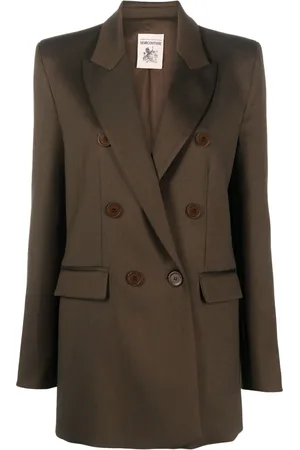 SEMICOUTURE Blazer en laine mélangée à boutonnière croisée