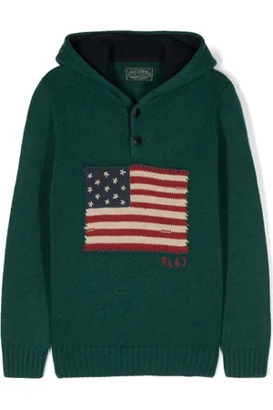 Ralph Lauren Hoodie en maille à drapeau brodé
