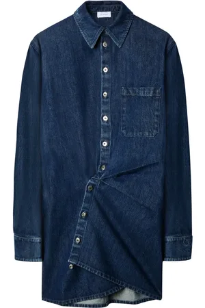 OFF-WHITE Robe drapée en jean à coupe courte