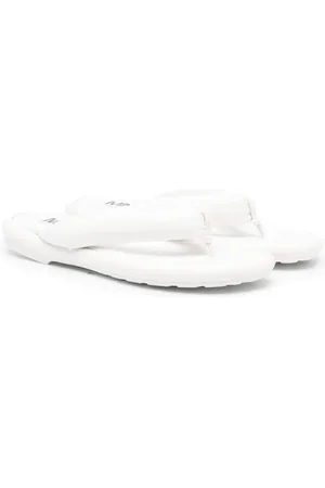 Maison Margiela Tongs en cuir à logo imprimé