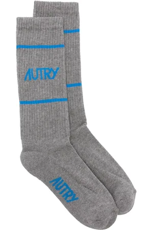 Autry Chaussettes rayées à logo intarsia