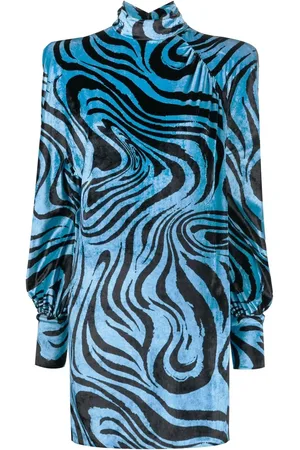 Serafini Robe en velours à imprimé abstrait