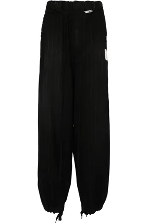 Maison Mihara Yasuhiro Pantalon rayé à lien de resserrage